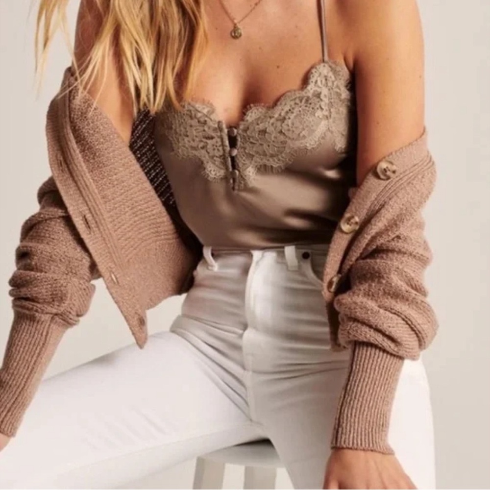 NWT Abercrombie & Fitch Satin Lace Bodysuit